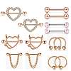 316L Surgical Stainless Steel Nipple Rings Set WGB1007-03-1