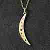Brass Micro Pave Colorful Cubic Zirconia Moon Pendant Necklaces for Women NJEW-D311-02A-G-1