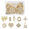18Pcs 9 Style Alloy Crystal Rhinestone Pendants FIND-SW0001-30-1