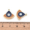 304 Stainless Steel & Enamel Evil Eye Pendants STAS-T073-16G-3