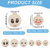 120Pca 6 Styles Printed Wood European Beads WOOD-AR0001-39-2