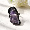 Natural Amethyst Irregular Nugget Open Cuff Rings G-A278-03AB-01-2