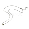 304 Stainless Steel Olive Cubic Zirconia Triangle Pendant Necklaces for Women NJEW-Z064-01P-4