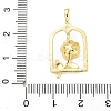 Brass Micro Pave Cubic Zirconia Pendants KK-D357-44G-3