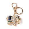 Elephant Zinc Alloy Enamel with Rhinestone Pendant Keychain KEYC-G061-01C-1