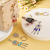 Woven Net/Web with Feather Tibetan Style Alloy Pendant Decorations HJEW-KS0001-03-7