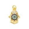 Real 18K Gold Plated Rack Plating Brass Micro Pave Cubic Zirconia Pendants Charms KK-S396-01J-1