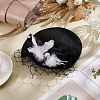 Linen Cloth Mini Hat Fascinator Base AJEW-WH0472-53B-5