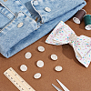 10Pcs 1-Hole Zinc Alloy Rhinestones Flat Round Buttons BUTT-NB0002-01A-4