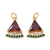 Brass Micro Pave Cubic Zirconia Pendants KK-C143-33C-G-1