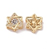 Brass Micro Pave Clear Cubic Zirconia Charms KK-G420-07G-3