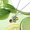 Stainless Steel and Glass Pendant Necklaces NJEW-JN04701-5