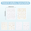 12Pcs 6 Styles Nail Art Stickers Decals FIND-SP0004-60-2