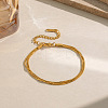 304 Stainless Steel Snake Chain 3-Strand Bracelets for Women UU3711-3