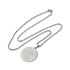201 Stainless Steel Archangel Saint Michael Medal Pendant Box Chain Necklaces for Women NJEW-S440-01P-2