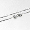 Anti-Tarnish Trendy Rhodium Plated 925 Sterling Silver Ball Chain Necklaces STER-M050-1.0A-09-1