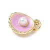 Shell Brass Charms KK-D426-17C-G-2