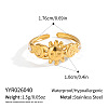 304 Stainless Steel Micro Pave Cubic Zirconia Cuff Open Rings for Women EU8307-6