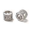 Hollow Column Brass Micro Pave Colorful Cubic Zirconia European Beads KK-C072-16P-1