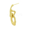Rack Plating Brass Twist Oval Dangle Stud Earrings for Women EJEW-G322-24MG-1