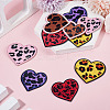 10Pcs 10 Styles Polyester Leopard Print Embroidery Cloth Iron on/Sew on Patches PATC-TA0001-59-7