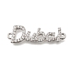 Brass Micro Pave Clear Cubic Zirconia Word Dubai Connector Charms KK-C255-33P-1
