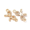 Brass Pave Clear Cubic Zirconia Connector Charms ZIRC-L105-12G-2
