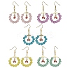 Imitation Jade Glass Beaded Ring Dangle Earrings EJEW-JE05568-1