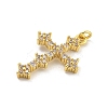 Rack Plating Brass Micro Pave Cubic Zirconia Pendants KK-G513-34G-2