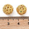 Brass Micro Pave Cubic Zirconia Beads KK-D224-12G-2
