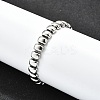 304 Stainless Steel Rectangle Link Chain Braceletes for Women BJEW-R022-01P-3