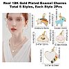 10Pcs 5 Style Real Real 18K Gold Plated Plated Brass Charms FIND-CN0001-28-2