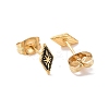 Enamel Rhombus with Star Stud Earrings with 316L Surgical Stainless Steel Pins EJEW-P204-02G-06-2