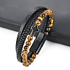 Leather Cord Multi-starand Bracelet PW-WG46246-02-1