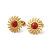 Natural Picasso Jasper Sun Stud Earrings LS-EJEW-D075-01B-G-1