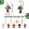 9Pcs 9 Style Natural & Synthetic Gemstone Pendants G-DC0001-01-5
