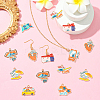 18Pcs 9 Styles Tourism Theme Alloy Enamel Pendants FIND-SC0019-21-5
