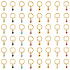 24Pcs 8 Colors Handmade Millefiori Glass & Iron Braiding Hair Pendants Decoration Clips OHAR-AB00009-1