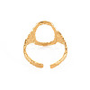 Ion Plating(IP) 304 Stainless Steel Open Oval Wide Cuff Ring for Women RJEW-S405-167G-2