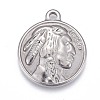 Non-Tarnish 304 Stainless Steel Pendants STAS-F249-16P-1