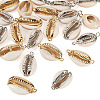 24Pcs 4 Styles Electroplate Cowrie Shell Link Connectors Charms and Pendants SHEL-TA0001-25-3