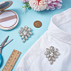 2Pcs Silver Alloy Glass Brooch JEWB-FG0001-55A-4