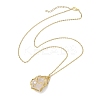 3 Pcs Crystal Stone Cage Pendant Necklaces NJEW-JN04751-02-5