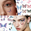 10 Sheets 10 Colors Butterfly Pattern Glitter Body Art Tattoos AJEW-SP0002-80-3