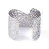 Non-Tarnish 304 Stainless Steel Textured Wide Open Cuff Bangles for Women BJEW-S155-05P-3