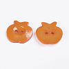 Orange Red Acrylic Apple 2-Hole Sewing Buttons Scrapbooking Button X-BUTT-E037-A-03-3