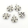 Antique Silver Plated Alloy Rhinestone Flower Pendants ALRI-N016-05-2