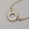 Brass Moon Sun Charm Couple Anklets Sets AJEW-WH0248-866-2