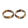 Dyed & Heated Natural Banded Agate Faceted Beaded Stretch Bracelets for Women BJEW-K251-08D-4