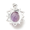 Natural Amethyst Pendants G-B033-03P-24-3